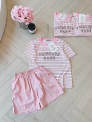 SET BỘ ÁO HỒNG KẺ PRINCESS GANG NỮ SẴN
