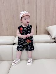SET 2 BỘ BA LỖ NGƯỜI NHỆN ĐEN ĐỎ BÉ TRAI SẴN (xả 80k)