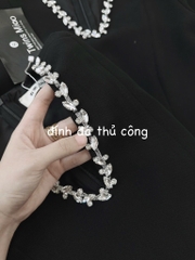 VÁY CỔ V KHÂU ĐÁ CỔ XOÈ NHẸ NỮ SẴN