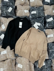 ÁO LEN NỮ ZR CỔ TRÒN TÚI 2 BÊN THU ĐÔNG SẴN (SALE 150k)