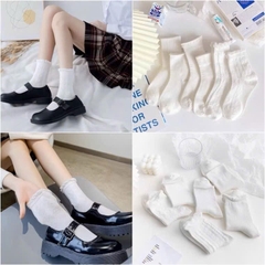 ĐỒ LÓT - SET 10 ĐÔI TẤT BÈO TRẮNG