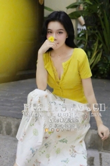 SET ÁO VÀNG CHÂN VÁY DÀI HOA NỮ