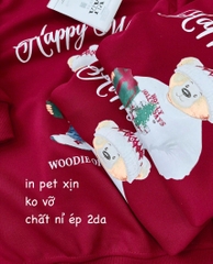 ÁO NỈ ĐỎ PHỐI CỔ WHOAU HOLIDAY NỮ THU ĐÔNG SẴN