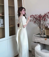VÁY NƠ ĐÍNH HOA DÁNG DÀI 2 LỚP NỮ
