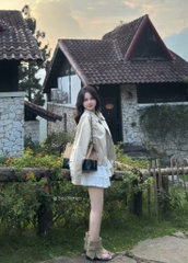 ÁO KHOÁC KAKI HÀN QUỐC CỔ ĐỨC NỮ THU ĐÔNG SẴN