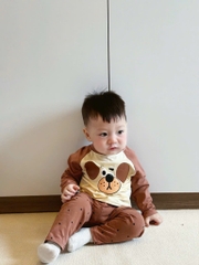 SET 2 BỘ DÀI COTTON CHÓ XANH GẤU NÂU BÉ TRAI SẴN