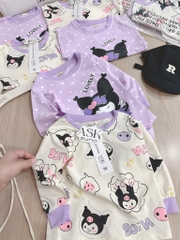 SET 2 BỘ DÀI TÍM CHẤM BI KURUMI BÉ GÁI