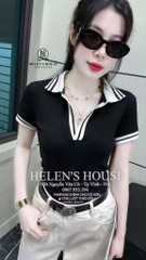ÁO PHÔNG POLO CỔ BẺ BO XỊN NỮ SẴN