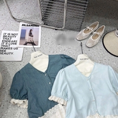 ÁO PHỐI REN 2 MÀU NỮ