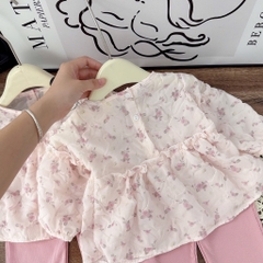 SET BỘ DÀI ÁO HOA XỐP QUẦN DÀI LOE ĐIỆU BÉ GÁI SẴN (xả 45k)