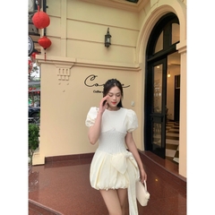 VÁY CHUN EO TAY BỒNG NỮ (Xả 89k)
