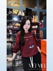 BỘ NỈ HAI DA ĐỎ GOOSE QUẦN ĐEN NỮ THU ĐÔNG SẴN