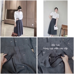 CHÂN VÁY XẾP LI ĐÍNH ĐÁ NỮ SẴN(XẢ 65k)