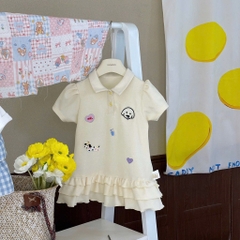 VÁY POLO CỔ BẺ 3 TẦNG HÀN QUỐC CHO BÉ GÁI