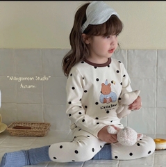 SET 2 BỘ DÀI TONE VÀNG NHẠT XINH IU BÉ GÁI