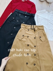 SET CHÂN VÁY MIDI ĐAI ÁO CT THIẾT KẾ NỮ SẴN(Xả 99k)