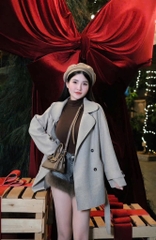 ÁO KHOÁC DẠ DÁNG CHÙM MÔNG NỮ THU ĐÔNG