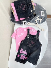 SET ÁO HỒNG IN TRÀN MIX YẾM JEAN BARBIE BÉ GÁI