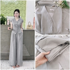 SET GHI 2 LỚP TAY LIỀN CÚC BỌC NỮ