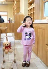 SET 2 BỘ DÀI TÍM CHẤM BI KURUMI BÉ GÁI