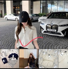 ÁO LEN DỆT CỔ BẺ CỌC TAY NỮ THU ĐÔNG