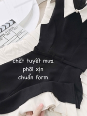 VÁY PHỐI CỔ HAI LỚP TÙNG XẾP LI NỮ SẴN (SALE 139k)