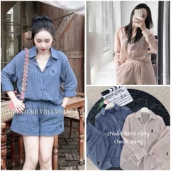 SET KẺ QUẦN 2 LỚP XẺ GẤU NỮ
