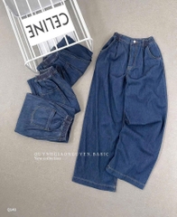 QUẦN BÒ SUÔNG XANH CHUN SAU 1 CÚC NỮ SẴN (SALE 105k)