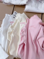 SET 3 ÁO DÀI THÊU NƠ BÉ GÁI XẢ