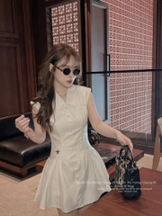 VÁY THÊU ONG ĐUÔI CÁ MÀU TRẮNG NỮ SẴN