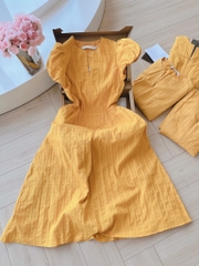 VÁY VÀNG HAI LỚP XẺ TRƯỚC NỮ