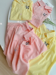ÁO SƠ MI TAY LIỀN CÚC THÊU NGỰA NỮ