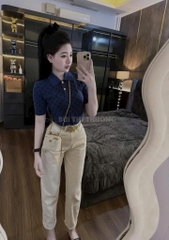 QUẦN JEAN NỮ BAGGY THÊU LV