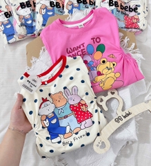 SET 2 VÁY HÌNH HỒNG BE CHO BÉ GÁI