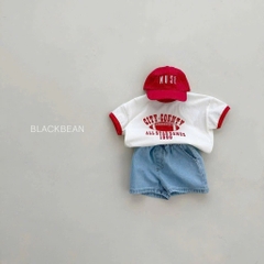 SÉT ÁO COTTON CITY COUNTY ĐỎ PHỐI QUẦN JEAN RÁCH BÉ TRAI
