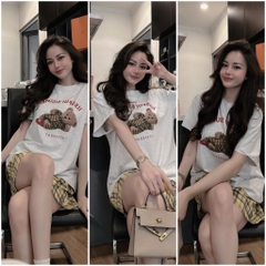 SET BỘ ÁO GẤU QUẦN ĐÙI KẺ NỮ