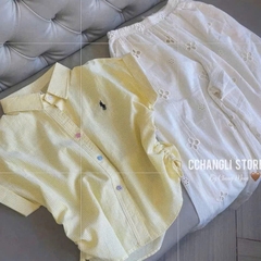 SET ÁO VÀNG THÊU NGỰA QUẦN SUÔNG THÊU HOA NỮ