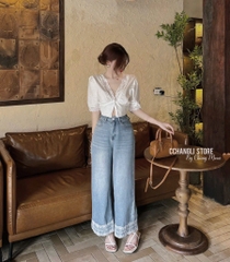 QUẦN BÒ NỮ PHỐI GẤU REN SẴN