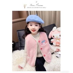 ÁO GILE HỒNG THÊU 2 MẶT CHO BÉ SẴN