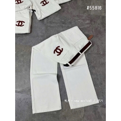 QUẦN BÒ NỮ TRẮNG THÊU CHANEL ĐỎ TÚI SAU SẴN (SALE 97k)