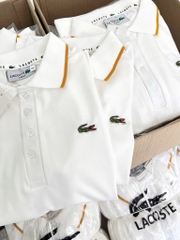 ÁO POLO CÁ SẤU TRẮNG VIỀN CAM NỮ SẴN