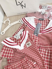 SET BỘ MẸ BÉ THUỶ THU CARO ĐỎ SẴN (XẢ 59k)
