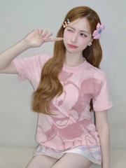ÁO PHÔNG HỒNG HOẠ TIẾT MICKEY NỮ SẴN