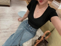 CHÂN VÁY BÒ NỮ ĐUÔI CÁ DÁNG DÀI