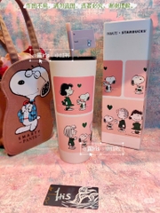 ĐỒ GIA DỤNG - LY GIỮ NHIỆT STARB MÀU HỒNG TÍM SNOOPY