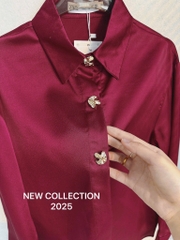 ÁO SƠ MI LỤA ZARA ĐỎ CÚC KIỂU NỮ SẴN (SALE 75k)