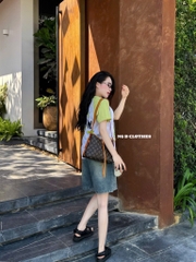 SET ÁO THUN CÔ GÁI XANH PHỐI QUẦN JEAN NỮ