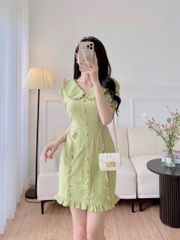 VÁY CỔ BÈO HAI LỚP CÚC BỌC NỮ SẴN (SALE 99k)