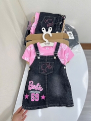SET ÁO HỒNG IN TRÀN MIX YẾM JEAN BARBIE BÉ GÁI
