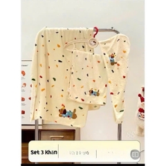ĐỒ PHÒNG TẮM - SET 3 KHĂN TẮM CÚN CHẤM BI